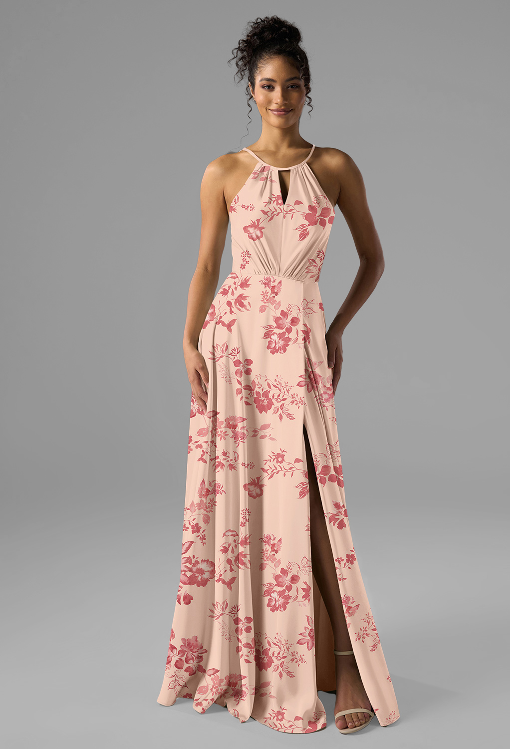 AW Fatima Pink Cherry Blossom  Long Bridesmaid Dresses